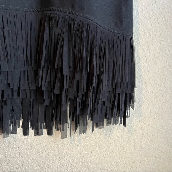 Banana Republic black dress with fringe size 6 - Picture 2 of 4